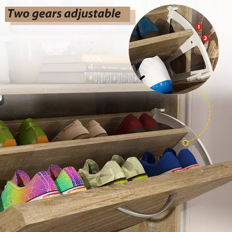 Famapy Entryway Shoe Cabinet With Flipped 2 Drawers