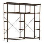 Crestlive Products 9-Drawer Extra Wide Fabric Dresser for Bedroom Clothes Storage Tower with Sturdy Steel Frame Wood Top Easy Pull Bins Wood Handles