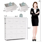 Crestlive Products 9-Drawer Extra Wide Fabric Dresser for Bedroom Clothes Storage Tower with Sturdy Steel Frame Wood Top Easy Pull Bins Wood Handles