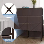 Crestlive Products 9-Drawer Extra Wide Fabric Dresser for Bedroom Clothes Storage Tower with Sturdy Steel Frame Wood Top Easy Pull Bins Wood Handles