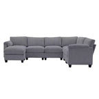 Hyleory 115 Corduroy Oversized Modular Sectional Sofa, U Shaped Couch with Movable Ottoman, Large 7 Seater Corner Sofa for Living Room