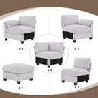 Hyleory 115 Corduroy Oversized Modular Sectional Sofa, U Shaped Couch with Movable Ottoman, Large 7 Seater Corner Sofa for Living Room