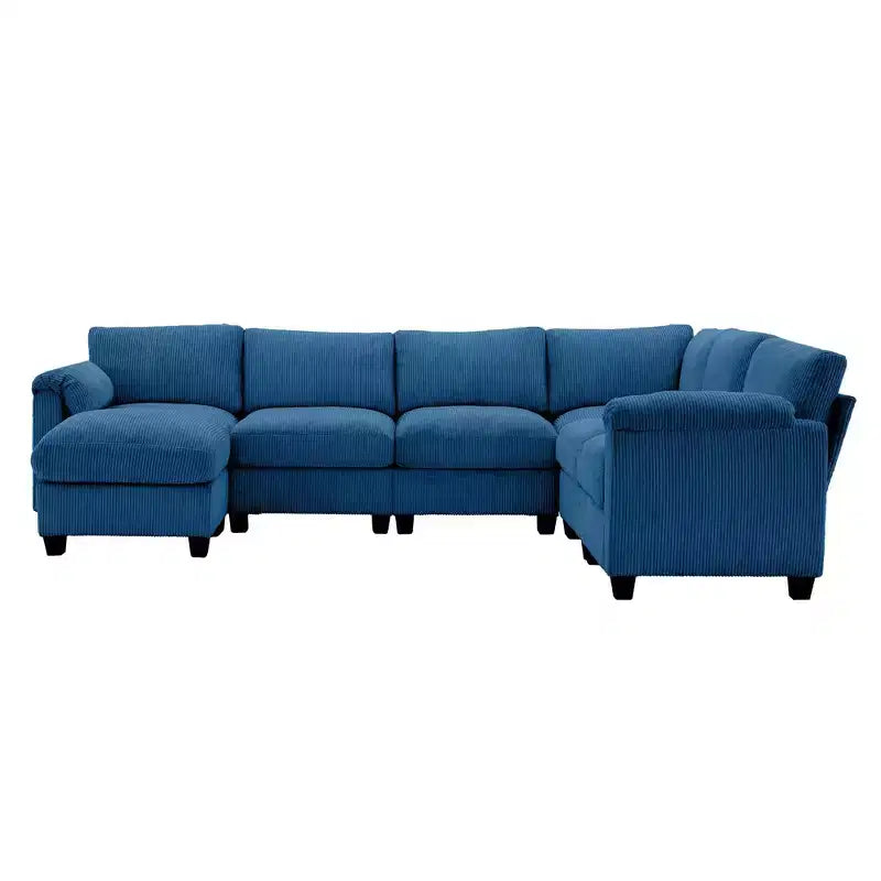 Hyleory 115 Corduroy Oversized Modular Sectional Sofa, U Shaped Couch with Movable Ottoman, Large 7 Seater Corner Sofa for Living Room