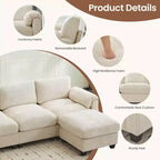 Hyleory 115 Corduroy Oversized Modular Sectional Sofa, U Shaped Couch with Movable Ottoman, Large 7 Seater Corner Sofa for Living Room