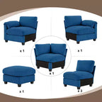 Hyleory 115 Corduroy Oversized Modular Sectional Sofa, U Shaped Couch with Movable Ottoman, Large 7 Seater Corner Sofa for Living Room