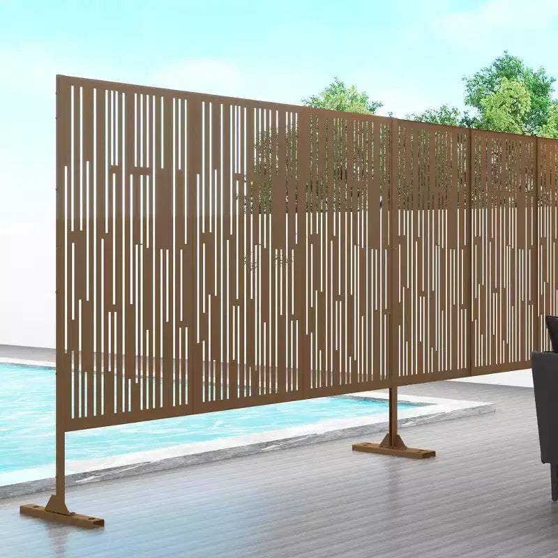 Dovelina Metal Outdoor Privacy Screen Freestanding Patio Decorative Screen (Set of 2)