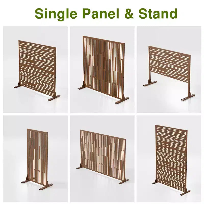 Dovelina Metal Outdoor Privacy Screen Freestanding Patio Decorative Screen (Set of 2)
