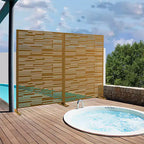 Dovelina Metal Outdoor Privacy Screen Freestanding Patio Decorative Screen (Set of 2)