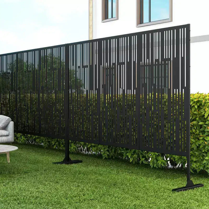Dovelina Metal Outdoor Privacy Screen Freestanding Patio Decorative Screen (Set of 2)