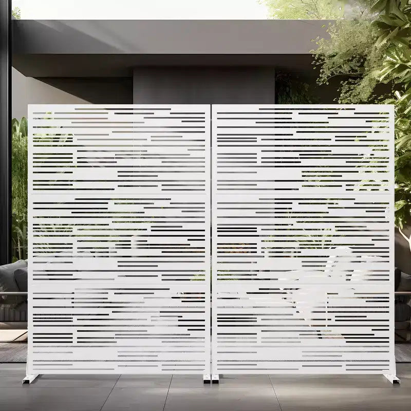 Dovelina Metal Outdoor Privacy Screen Freestanding Patio Decorative Screen (Set of 2)