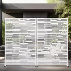 Dovelina Metal Outdoor Privacy Screen Freestanding Patio Decorative Screen (Set of 2)
