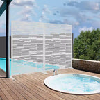 Dovelina Metal Outdoor Privacy Screen Freestanding Patio Decorative Screen (Set of 2)