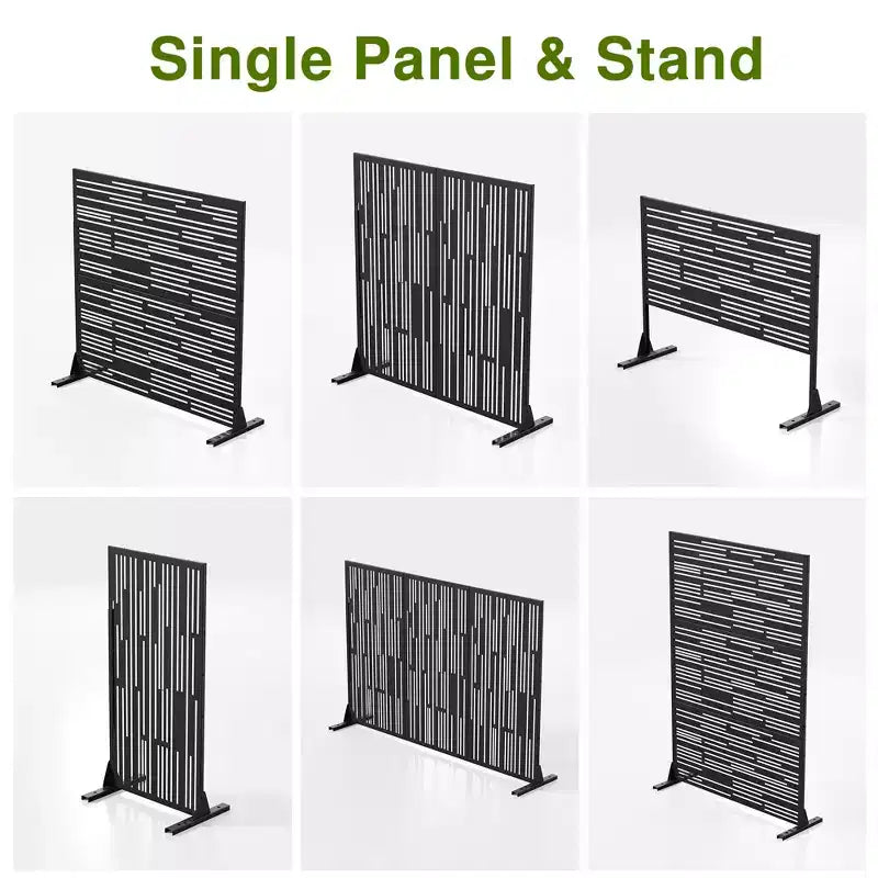 Dovelina Metal Outdoor Privacy Screen Freestanding Patio Decorative Screen (Set of 2)