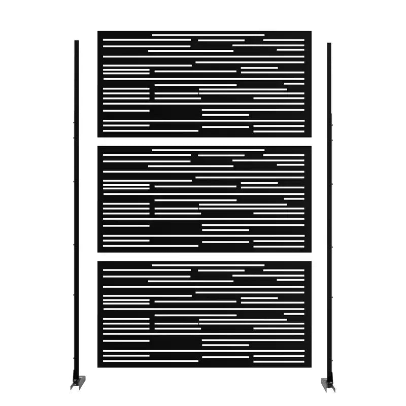 Dovelina Metal Outdoor Privacy Screen Freestanding Patio Decorative Screen (Set of 2)