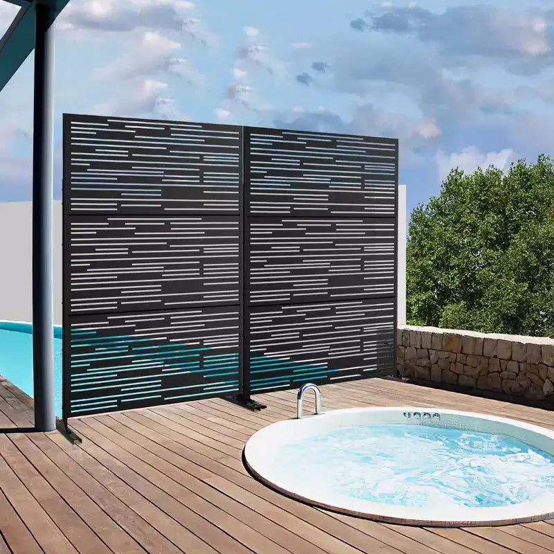 Dovelina Metal Outdoor Privacy Screen Freestanding Patio Decorative Screen (Set of 2)