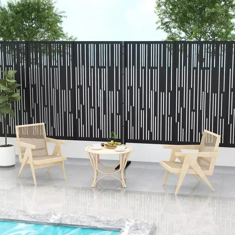 Dovelina Metal Outdoor Privacy Screen Freestanding Patio Decorative Screen (Set of 2)