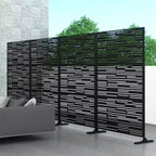 Dovelina Metal Outdoor Privacy Screen Freestanding Patio Decorative Screen (Set of 2)