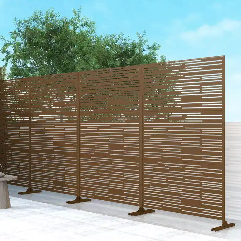 Dovelina Metal Outdoor Privacy Screen Freestanding Patio Decorative Screen (Set of 2)