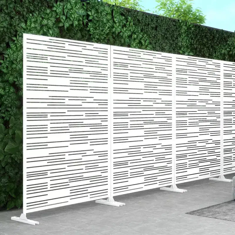 Dovelina Metal Outdoor Privacy Screen Freestanding Patio Decorative Screen (Set of 2)
