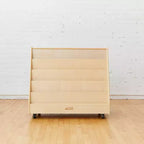 ECR4Kids Double-Sided Wooden Mobile Book Display and Storage, Montessori Furniture