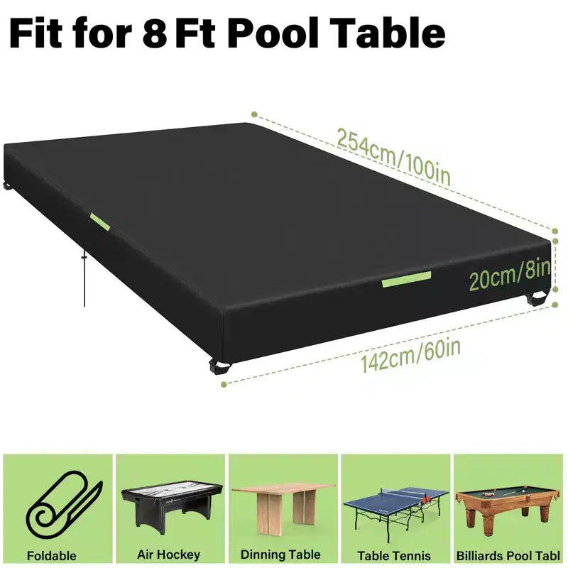 GARPROVM 8Ft Heavy Duty Leatherette Billiard Pool Table Cover Furniture Cover Waterproof