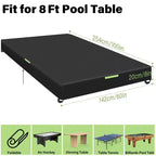 GARPROVM 8Ft Heavy Duty Leatherette Billiard Pool Table Cover Furniture Cover Waterproof