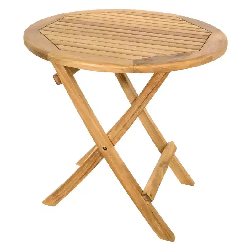 Nordic Teak 20 Natural Outdoor Round Folding Side Table