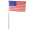 25Ft Telescopic Flag Pole Kit, Height Adjustable Heavy Duty Aluminum Flagpoles With American Flags & Top Ball, Outdoor In Ground Flagpole
