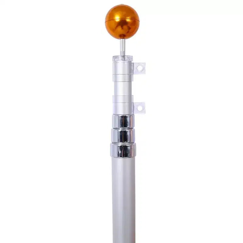 25Ft Telescopic Flag Pole Kit, Height Adjustable Heavy Duty Aluminum Flagpoles With American Flags & Top Ball, Outdoor In Ground Flagpole