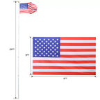 25Ft Telescopic Flag Pole Kit, Height Adjustable Heavy Duty Aluminum Flagpoles With American Flags & Top Ball, Outdoor In Ground Flagpole