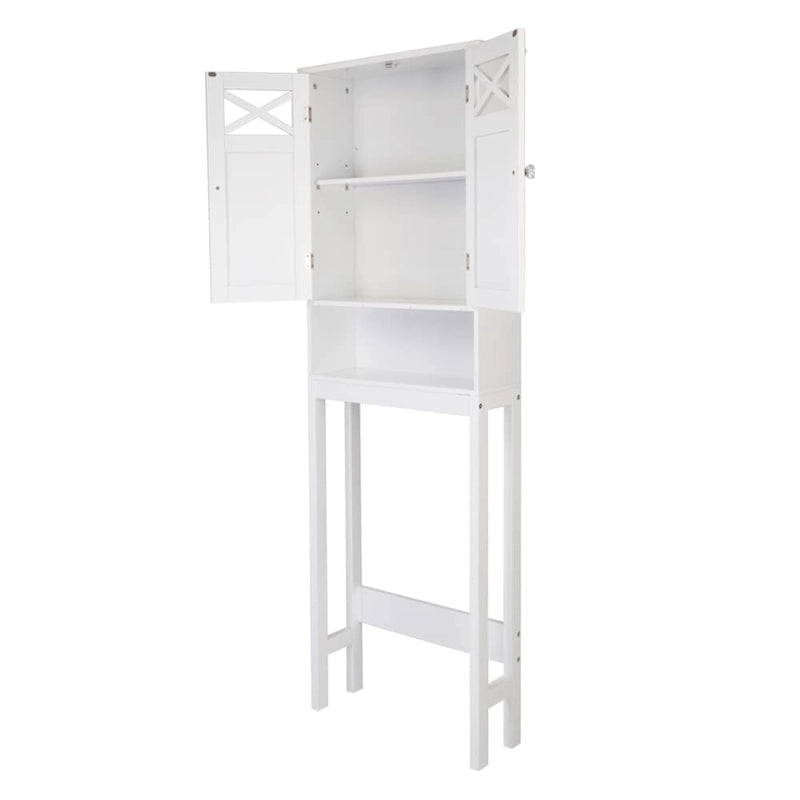 68FCH Double Door Fork Toilet Cabinet White