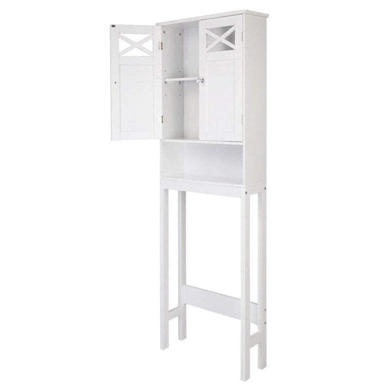 68FCH Double Door Fork Toilet Cabinet White