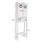 68FCH Double Door Fork Toilet Cabinet White