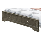 Louis Philippe Queen Storage Sleigh Wood Bed