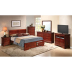 Louis Philippe Queen Storage Sleigh Wood Bed