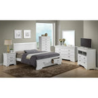 Louis Philippe Queen Storage Sleigh Wood Bed