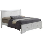 Louis Philippe Queen Storage Sleigh Wood Bed