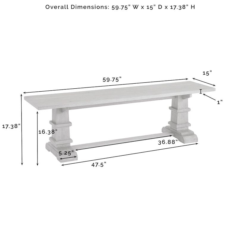 Crosley Joanna Dining Bench - 15x59.75x17.38
