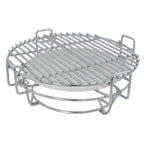 Sunnydaze Half Moon Cooking Grate with Ceramic Deflector Plate for 15 Kamado Egg Grills - 12.5