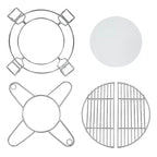 Sunnydaze Half Moon Cooking Grate with Ceramic Deflector Plate for 15 Kamado Egg Grills - 12.5