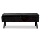 Caine Modern and Contemporary Velvet Wood Storage Bench