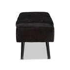 Caine Modern and Contemporary Velvet Wood Storage Bench