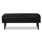 Caine Modern and Contemporary Velvet Wood Storage Bench