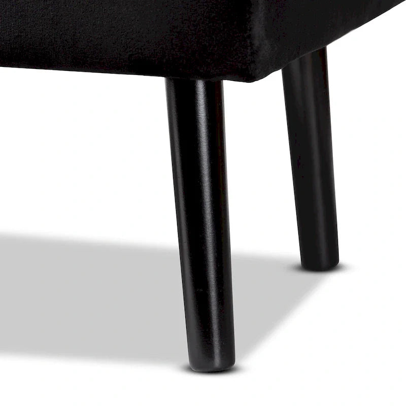 Caine Modern and Contemporary Velvet Wood Storage Bench