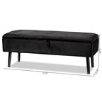Caine Modern and Contemporary Velvet Wood Storage Bench