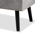 Caine Modern and Contemporary Velvet Wood Storage Bench