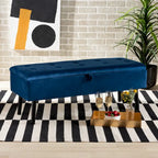 Caine Modern and Contemporary Velvet Wood Storage Bench