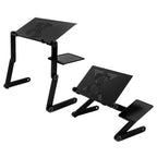 Adjustable Folding Laptop Desk for Bed Couch with Fan & Mouse Pad