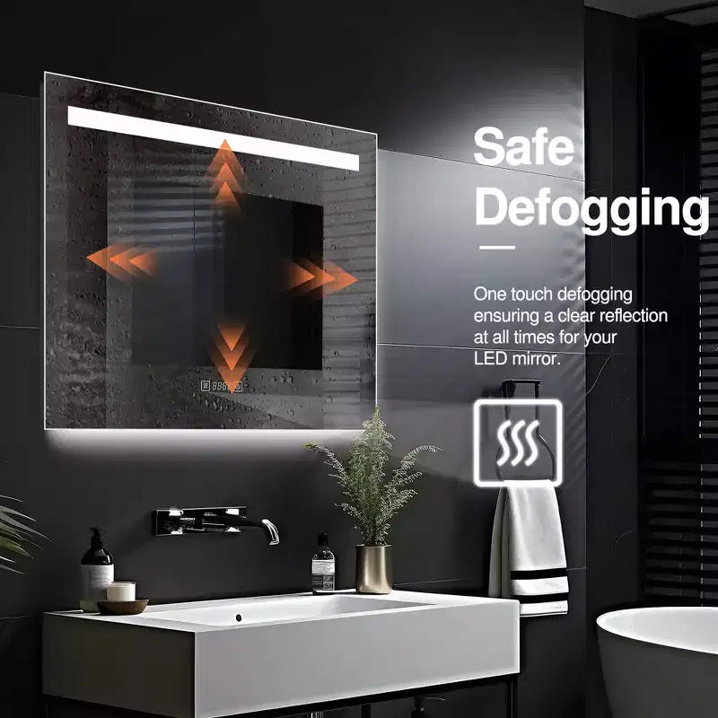 Dovelina Rectangle Bathroom Vanity Mirror LED Mirror with Defog