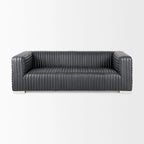 Ricciardo Cognac Genuine Leather Wrapped Sofa - 86.6L x 38.6W x 26.4H